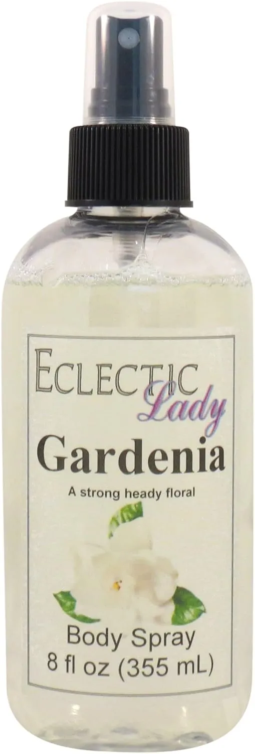 Eclectic Lady Gardenia Body Spray, Double Strength, 8 ounces, Body Mist for Women with Clean, Light & Gentle Fragrance, Cologne with Soft, Subtle Aroma For Daily Use