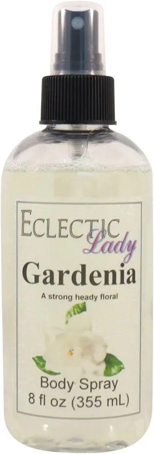 Eclectic Lady Gardenia Body Spray, Double Strength, 8 ounces, Body Mist for Women with Clean, Light & Gentle Fragrance, Cologne with Soft, Subtle Aroma For Daily Use