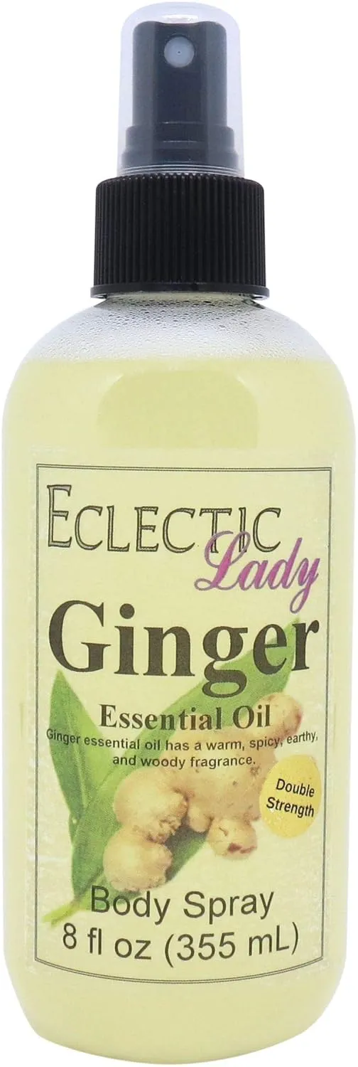 Eclectic Lady Ginger Body Spray, Double Strength, 8 ounces, Body Mist for Women with Clean, Light & Gentle Fragrance, Cologne with Soft, Subtle Aroma For Daily Use