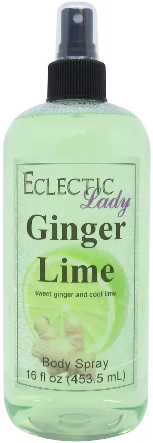 Eclectic Lady Ginger Lime Body Spray, 16 ounces, Body Mist for Women with Clean, Light & Gentle Fragrance, Cologne with Soft, Subtle Aroma For Daily Use
