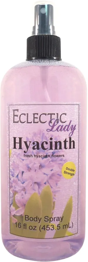 Eclectic Lady Hyacinth Body Spray, Double Strength, 16 ounces, Body Mist for Women with Clean, Light & Gentle Fragrance, Cologne with Soft, Subtle Aroma For Daily Use