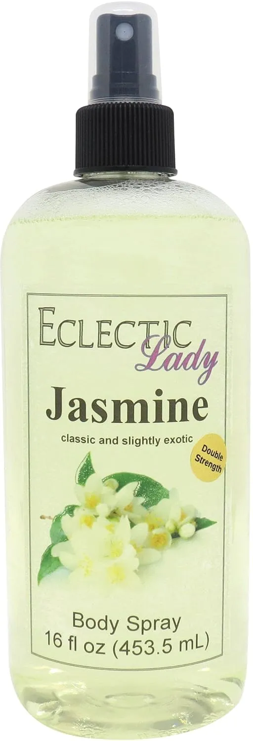 Eclectic Lady Jasmine Body Spray, Double Strength, 16 ounces, Body Mist for Women with Clean, Light & Gentle Fragrance, Cologne with Soft, Subtle Aroma For Daily Use