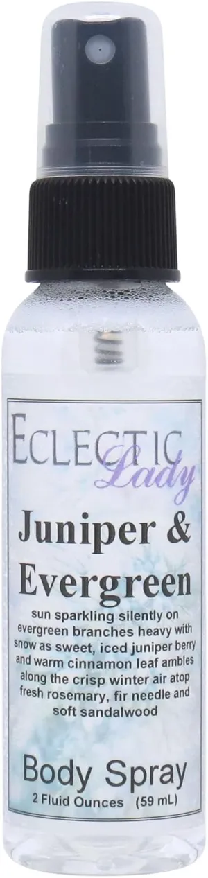 Eclectic Lady Juniper and Evergreen Body Spray, 8 ounces, Body Mist for Women with Clean, Light & Gentle Fragrance, Cologne with Soft, Subtle Aroma For Daily Use