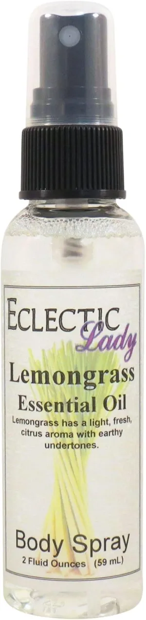 Eclectic Lady Lemongrass Body Spray, Double Strength, 8 ounces, Body Mist for Women with Clean, Light & Gentle Fragrance, Cologne with Soft, Subtle Aroma For Daily Use