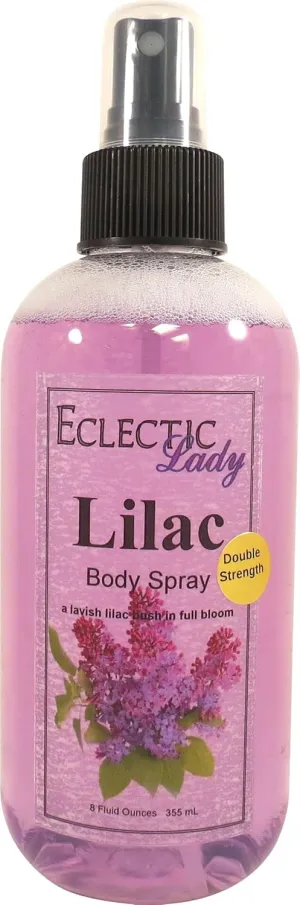 Eclectic Lady Lilac Body Spray, Double Strength, 8 ounces, Body Mist for Women with Clean, Light & Gentle Fragrance, Cologne with Soft, Subtle Aroma For Daily Use