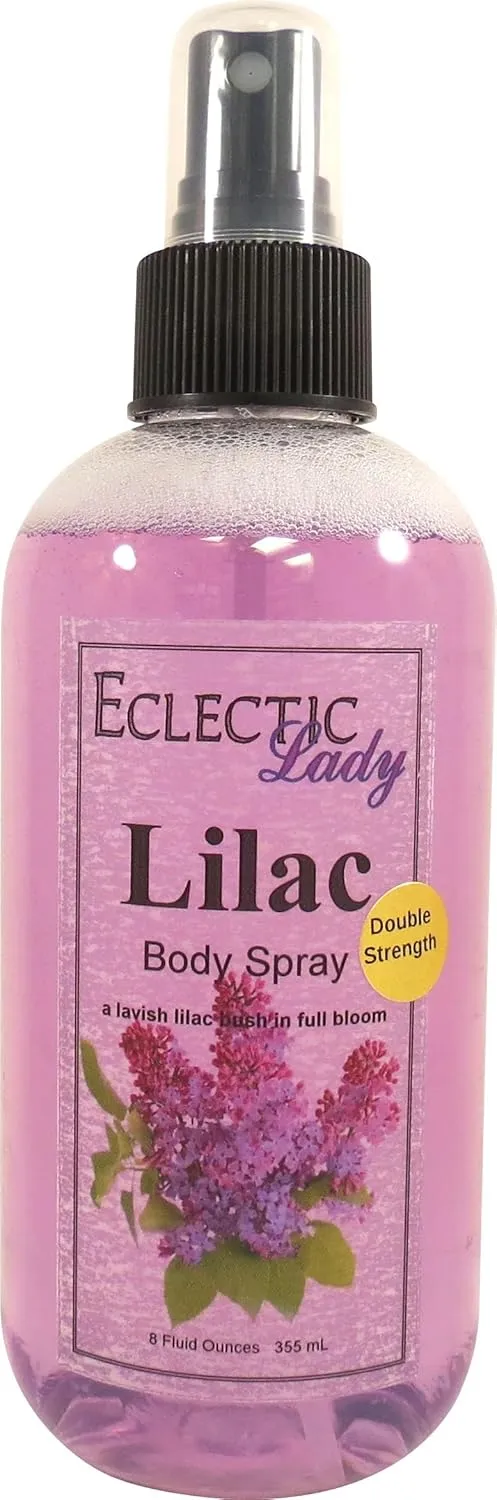 Eclectic Lady Lilac Body Spray, Double Strength, 8 ounces, Body Mist for Women with Clean, Light & Gentle Fragrance, Cologne with Soft, Subtle Aroma For Daily Use