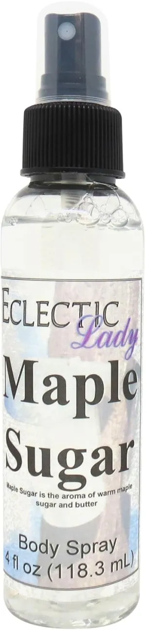 Eclectic Lady Maple Sugar Body Spray, Double Strength, 4 ounces, Body Mist for Women with Clean, Light & Gentle Fragrance, Cologne with Soft, Subtle Aroma For Daily Use