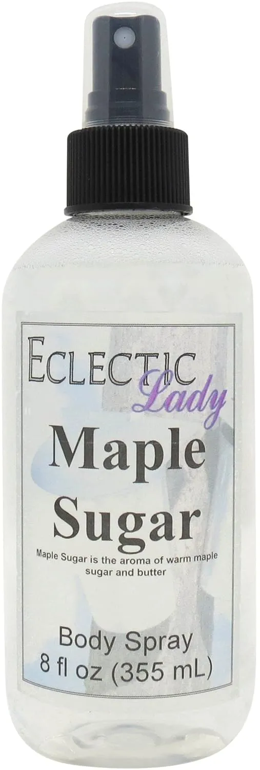 Eclectic Lady Maple Sugar Body Spray, Double Strength, 8 ounces, Body Mist for Women with Clean, Light & Gentle Fragrance, Cologne with Soft, Subtle Aroma For Daily Use