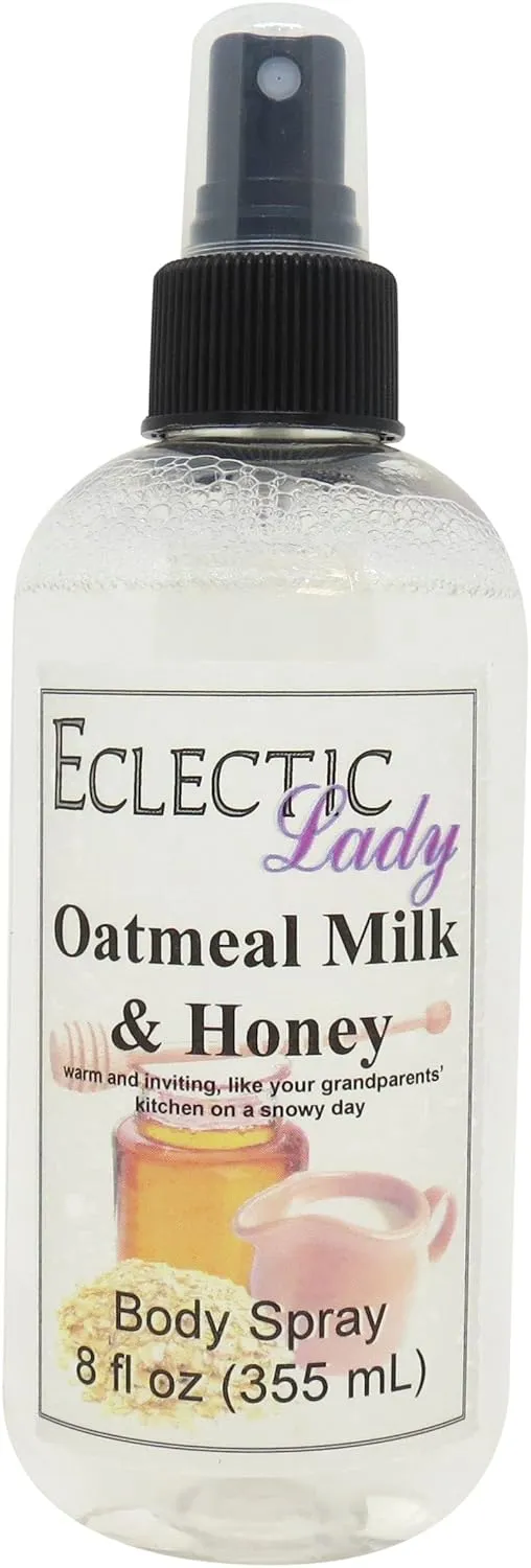Eclectic Lady Oatmeal Milk And Honey Body Spray, 8 ounces, Body Mist for Women with Clean, Light & Gentle Fragrance, Cologne with Soft, Subtle Aroma For Daily Use