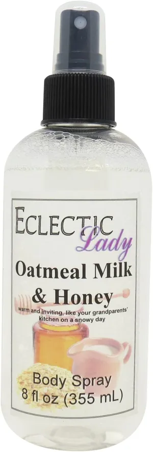 Eclectic Lady Oatmeal Milk And Honey Body Spray, 8 ounces, Body Mist for Women with Clean, Light & Gentle Fragrance, Cologne with Soft, Subtle Aroma For Daily Use