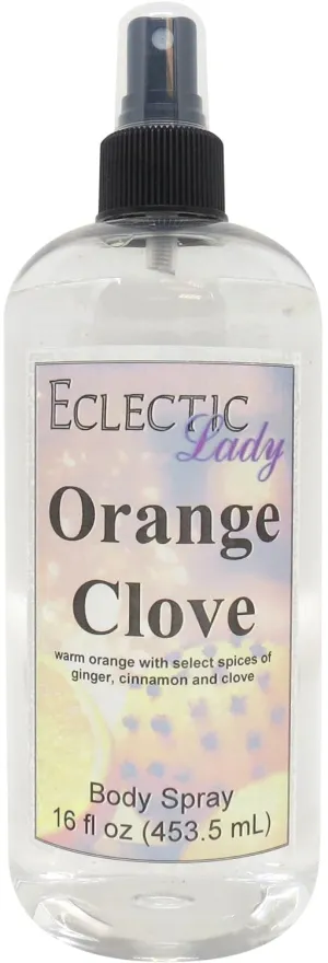 Eclectic Lady Orange Clove Body Spray, Double Strength, 16 ounces, Body Mist for Women with Clean, Light & Gentle Fragrance, Cologne with Soft, Subtle Aroma For Daily Use