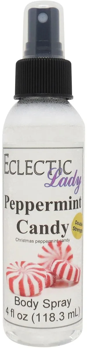 Eclectic Lady Peppermint Candy Body Spray, Double Strength, 4 ounces, Body Mist for Women with Clean, Light & Gentle Fragrance, Cologne with Soft, Subtle Aroma For Daily Use