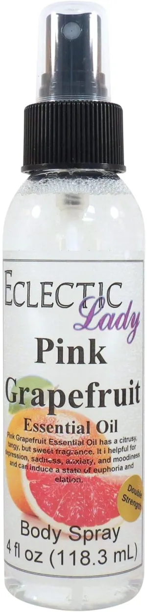 Eclectic Lady Pink Grapefruit Body Spray, Double Strength, 4 ounces, Body Mist for Women with Clean, Light & Gentle Fragrance, Cologne with Soft, Subtle Aroma For Daily Use
