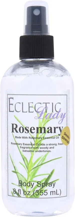 Eclectic Lady Rosemary Body Spray, Double Strength, 8 ounces, Body Mist for Women with Clean, Light & Gentle Fragrance, Cologne with Soft, Subtle Aroma For Daily Use
