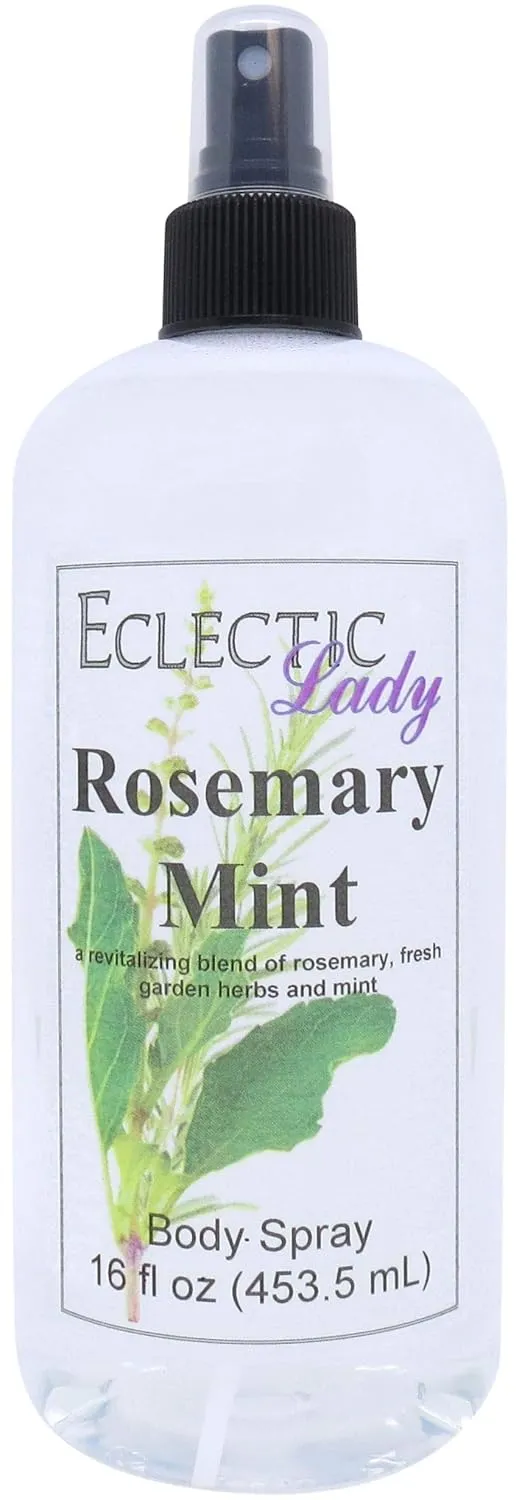 Eclectic Lady Rosemary Mint Body Spray, 16 ounces, Body Mist for Women with Clean, Light & Gentle Fragrance, Cologne with Soft, Subtle Aroma For Daily Use