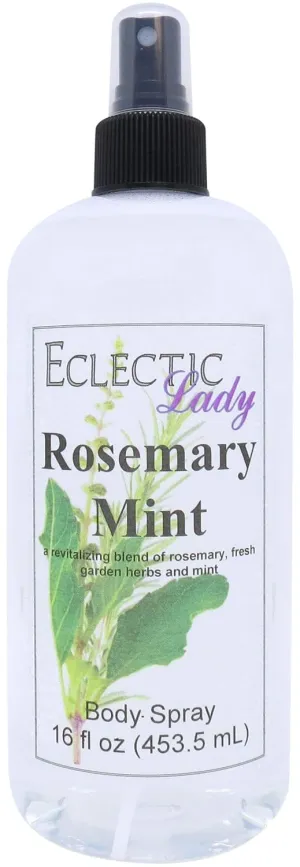 Eclectic Lady Rosemary Mint Body Spray, 16 ounces, Body Mist for Women with Clean, Light & Gentle Fragrance, Cologne with Soft, Subtle Aroma For Daily Use