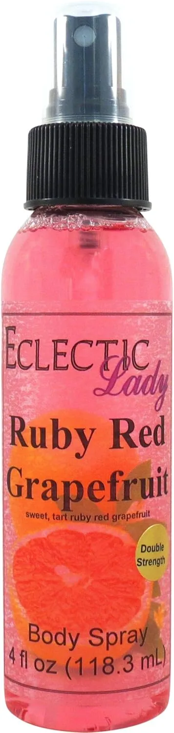Eclectic Lady Ruby Red Grapefruit Body Spray, Double Strength, 4 ounces, Body Mist for Women with Clean, Light & Gentle Fragrance, Cologne with Soft, Subtle Aroma For Daily Use