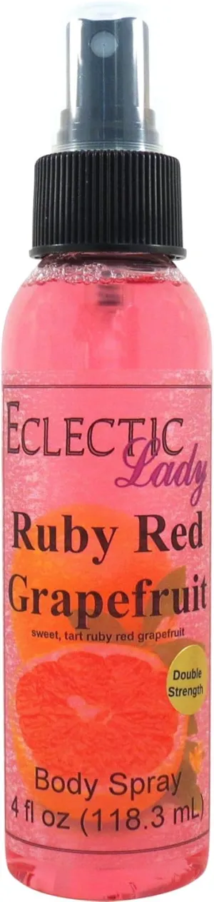 Eclectic Lady Ruby Red Grapefruit Body Spray, Double Strength, 4 ounces, Body Mist for Women with Clean, Light & Gentle Fragrance, Cologne with Soft, Subtle Aroma For Daily Use