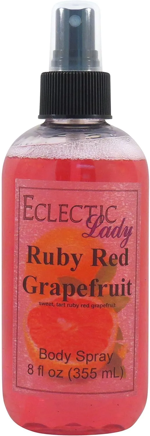 Eclectic Lady Ruby Red Grapefruit Body Spray, Double Strength, 8 ounces, Body Mist for Women with Clean, Light & Gentle Fragrance, Cologne with Soft, Subtle Aroma For Daily Use