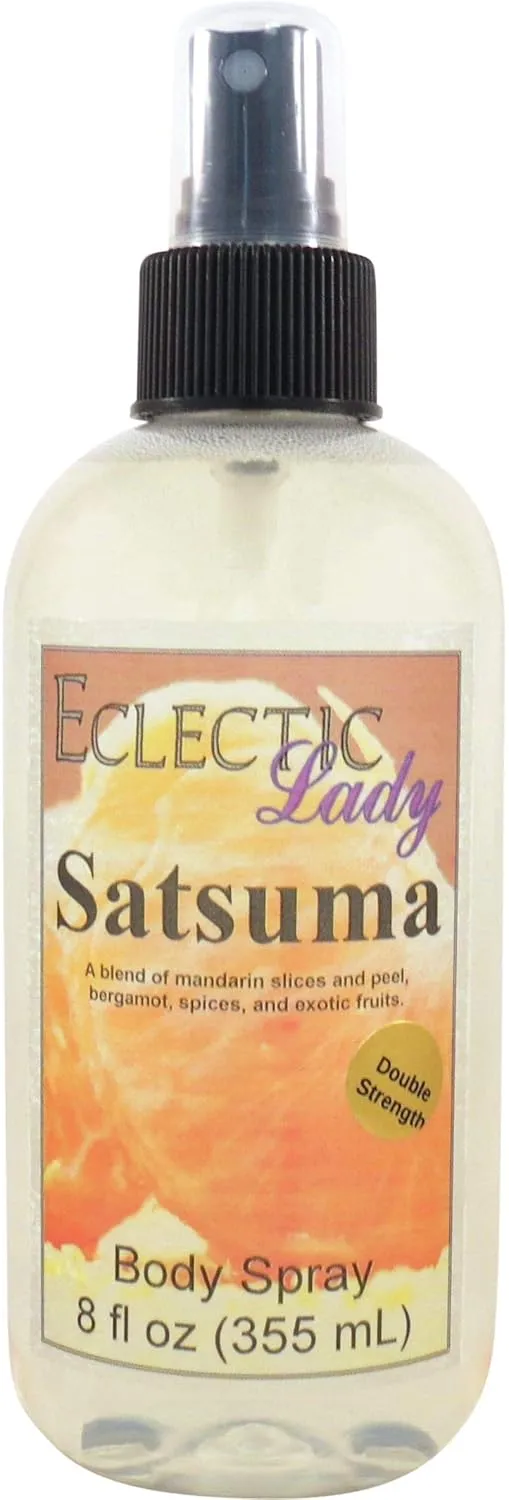 Eclectic Lady Satsuma Body Spray, Double Strength, 8 ounces, Body Mist for Women with Clean, Light & Gentle Fragrance, Cologne with Soft, Subtle Aroma For Daily Use