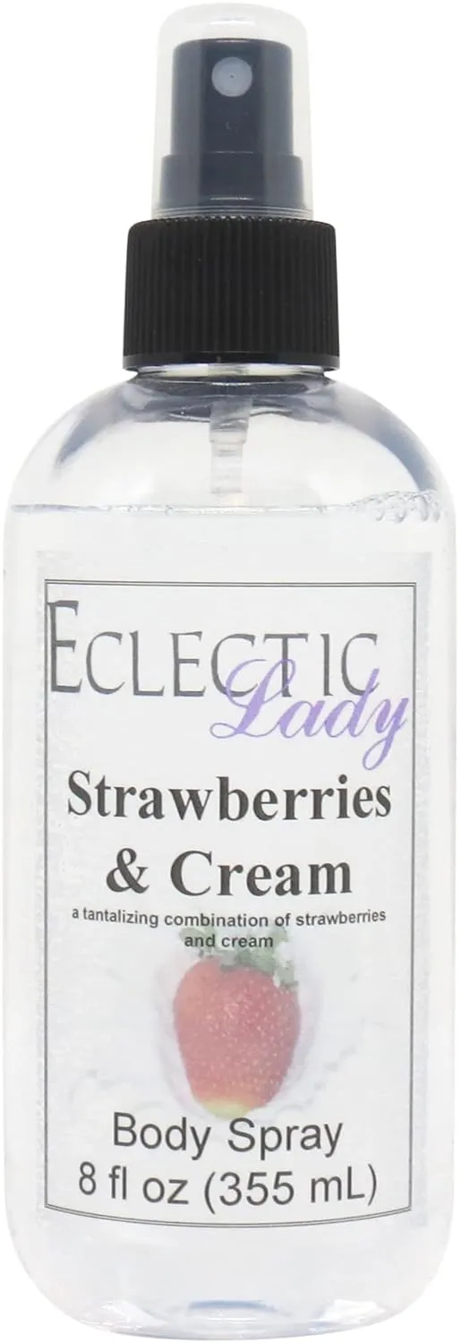 Eclectic Lady Strawberries and Cream Body Spray, 8 ounces, Body Mist for Women with Clean, Light & Gentle Fragrance, Cologne with Soft, Subtle Aroma For Daily Use