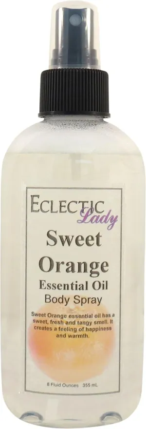 Eclectic Lady Sweet Orange Body Spray, 8 ounces, Body Mist for Women with Clean, Light & Gentle Fragrance, Cologne with Soft, Subtle Aroma For Daily Use