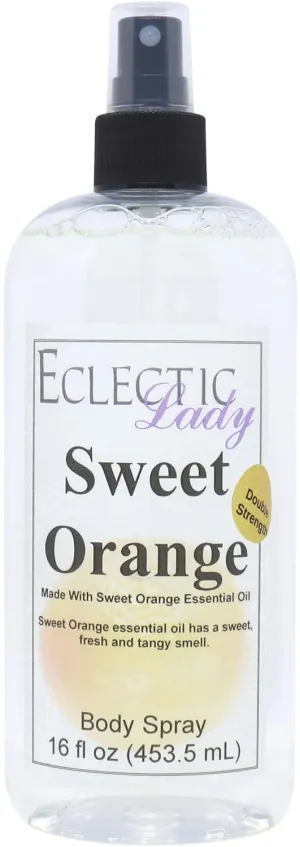 Eclectic Lady Sweet Orange Body Spray, Double Strength, 16 ounces, Body Mist for Women with Clean, Light & Gentle Fragrance, Cologne with Soft, Subtle Aroma For Daily Use