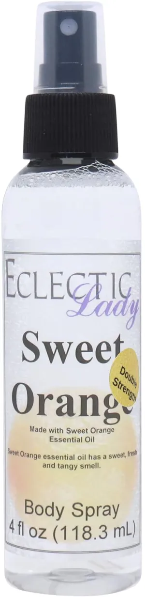 Eclectic Lady Sweet Orange Body Spray, Double Strength, 4 ounces, Body Mist for Women with Clean, Light & Gentle Fragrance, Cologne with Soft, Subtle Aroma For Daily Use
