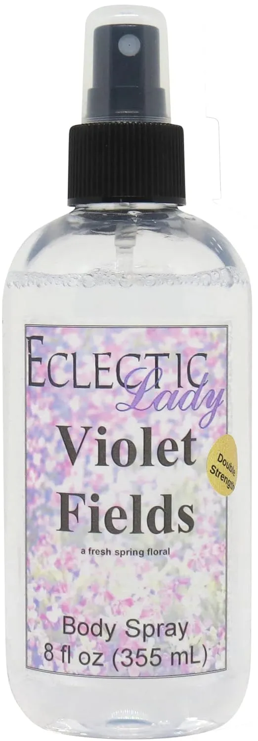 Eclectic Lady Violet Fields Body Spray, Double Strength, 8 ounces, Body Mist for Women with Clean, Light & Gentle Fragrance, Cologne with Soft, Subtle Aroma For Daily Use