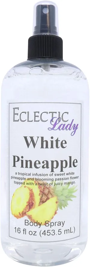 Eclectic Lady White Pineapple Body Spray, 16 ounces, Body Mist for Women with Clean, Light & Gentle Fragrance, Cologne with Soft, Subtle Aroma For Daily Use