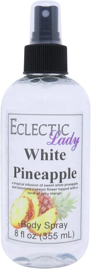 Eclectic Lady White Pineapple Body Spray, 8 ounces, Body Mist for Women with Clean, Light & Gentle Fragrance, Cologne with Soft, Subtle Aroma For Daily Use
