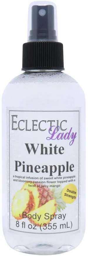 Eclectic Lady White Pineapple Body Spray, Double Strength, 8 ounces, Body Mist for Women with Clean, Light & Gentle Fragrance, Cologne with Soft, Subtle Aroma For Daily Use