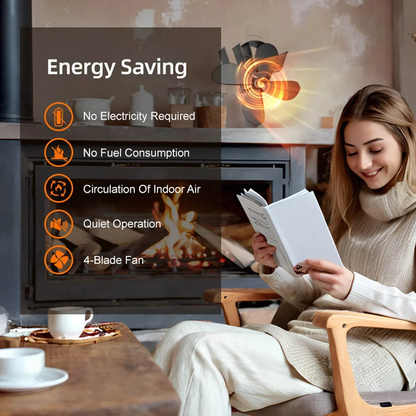 EcoFan™ | Heat-Powered 5-Blade Stove Fan