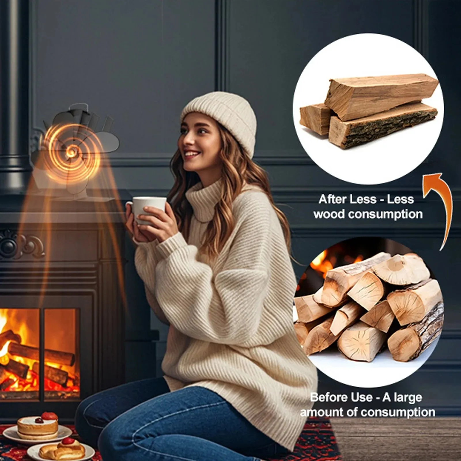 EcoFan™ | Heat-Powered 5-Blade Stove Fan