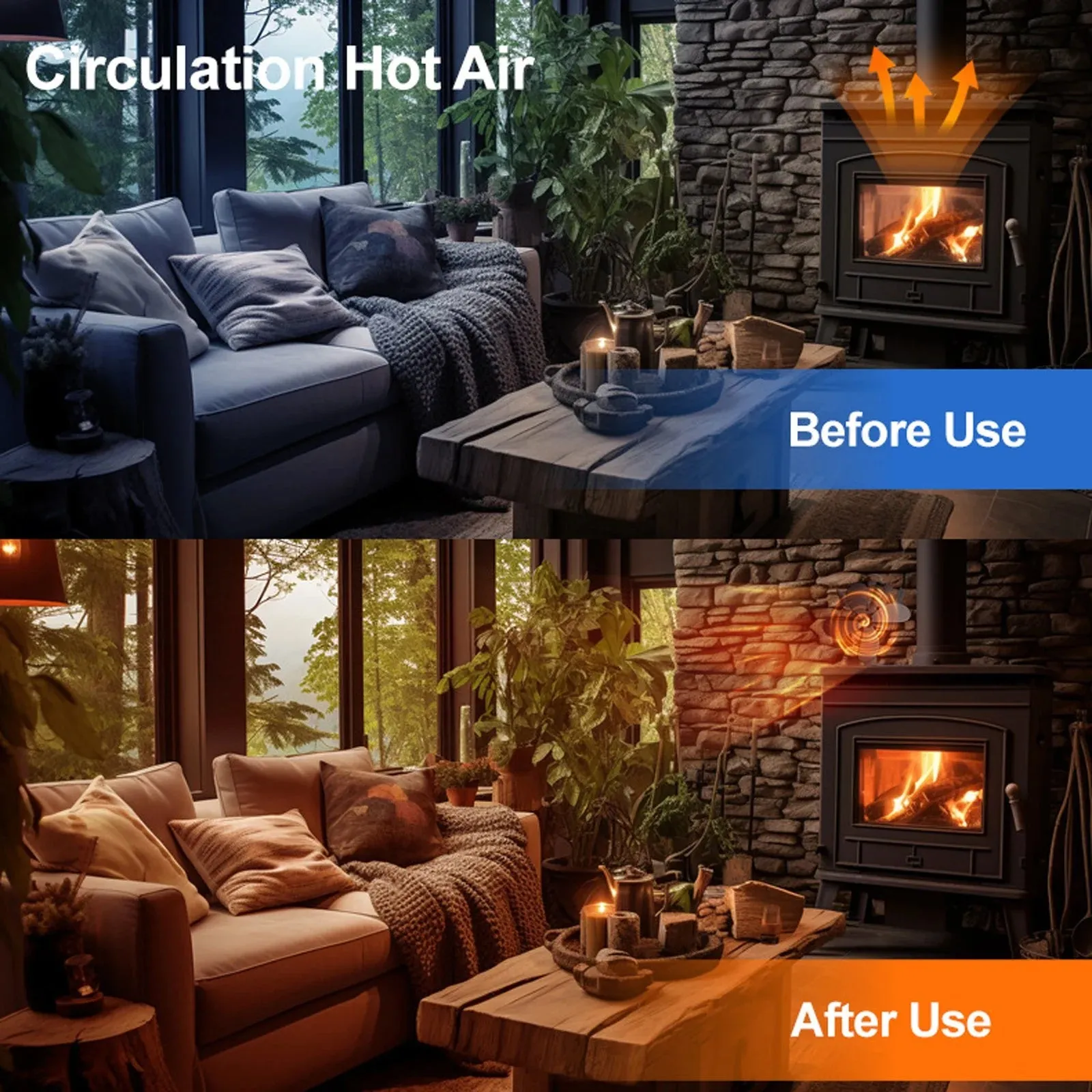 EcoFan™ | Heat-Powered 5-Blade Stove Fan