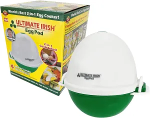 Egg Pod -Ronnie Neville’s Original as Seen on TV Microwave Egg Cooker, Perfectly Cooked & Peeled Egg, Capacity 4 Eggs, Boiled Egg Maker, Cooking Accessories, Microwave Egg Boiler Cooker