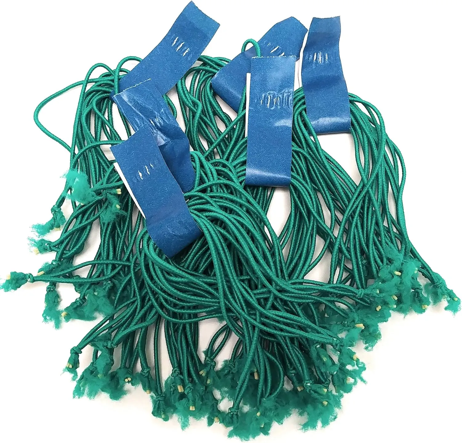 Elastic Gourmet Trussing Strings; 5 Inch Green; Bulk bag of 3,750 Ties (250 Bundles of 15/Bundle)