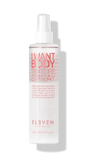 ELEVEN AUSTRALIA I Want Body Texture Spray - Volumizing & Lightweight Styling Spray for Fine to Medium Hair, Adds Texture, Body & Natural Movement, Flexible Hold with a Matte Finish
