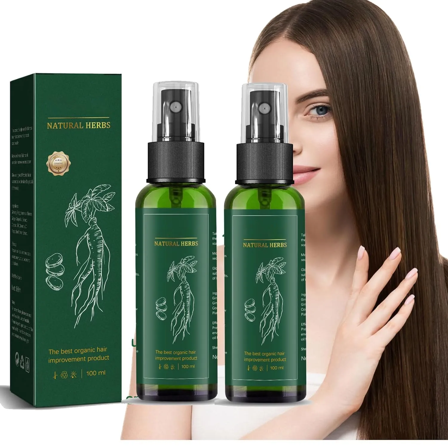 Elixir Para El Crecimiento Del Cabello, Natural Herbs Ginseng Hair Tonic, Hair Growth Spray, Serum Pertumbuhan Rambut Ginseng