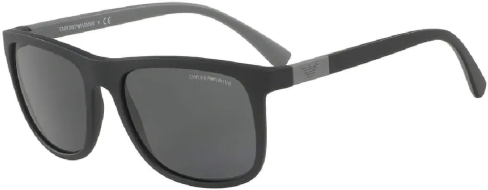 Emporio Armani EA4079 Square Sunglasses For Men   BUNDLE with Designer iWear Eyewear Care Kit