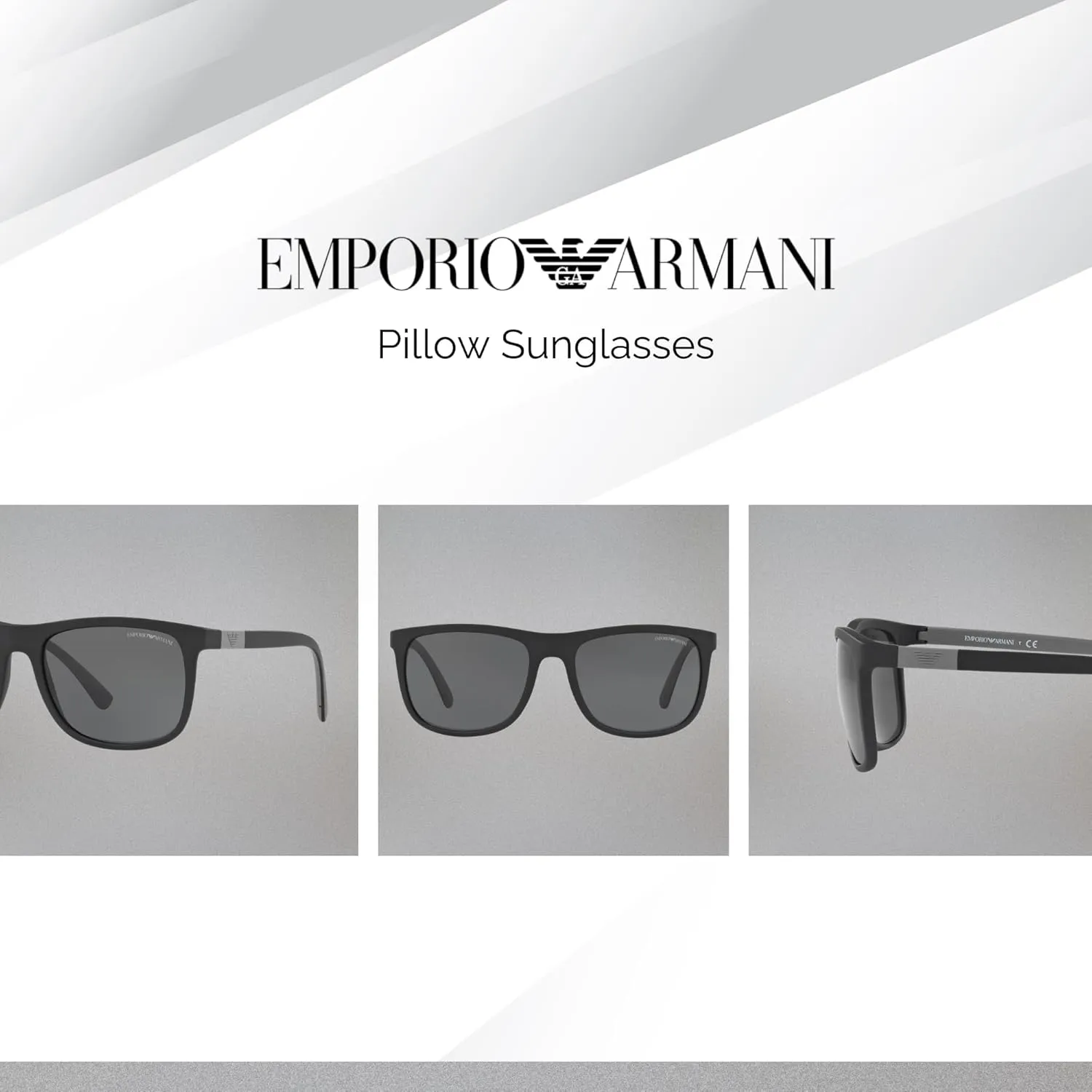 Emporio Armani EA4079 Square Sunglasses For Men   BUNDLE with Designer iWear Eyewear Care Kit