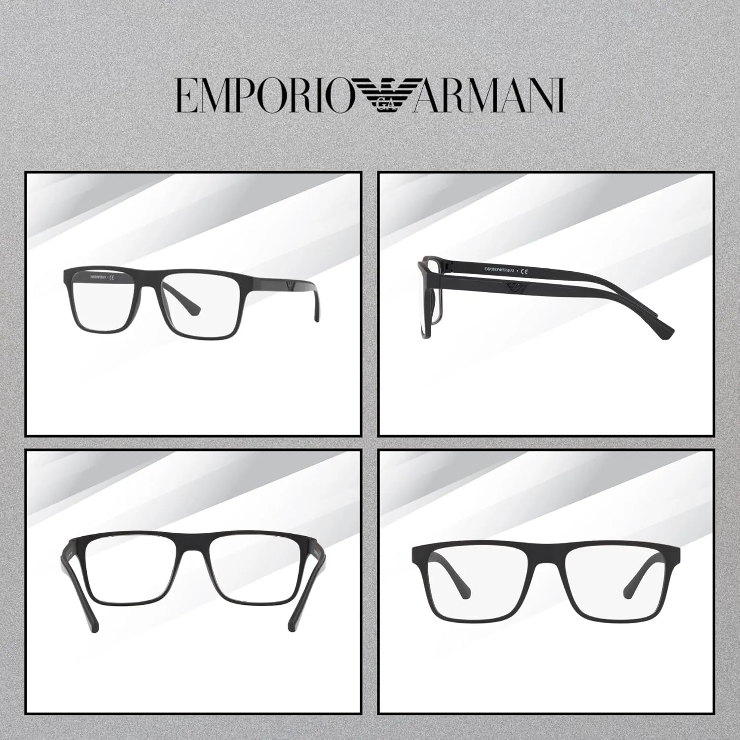 Emporio Armani EA4115 Square Sunglasses for Men   BUNDLE With Designer iWear Complimentary Eyewear Kit