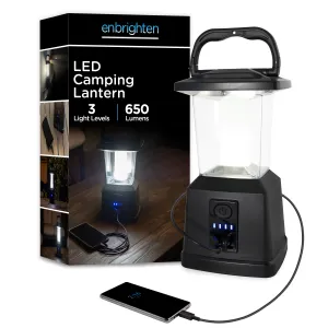 Enbrighten USB Charging LED Lantern, Black