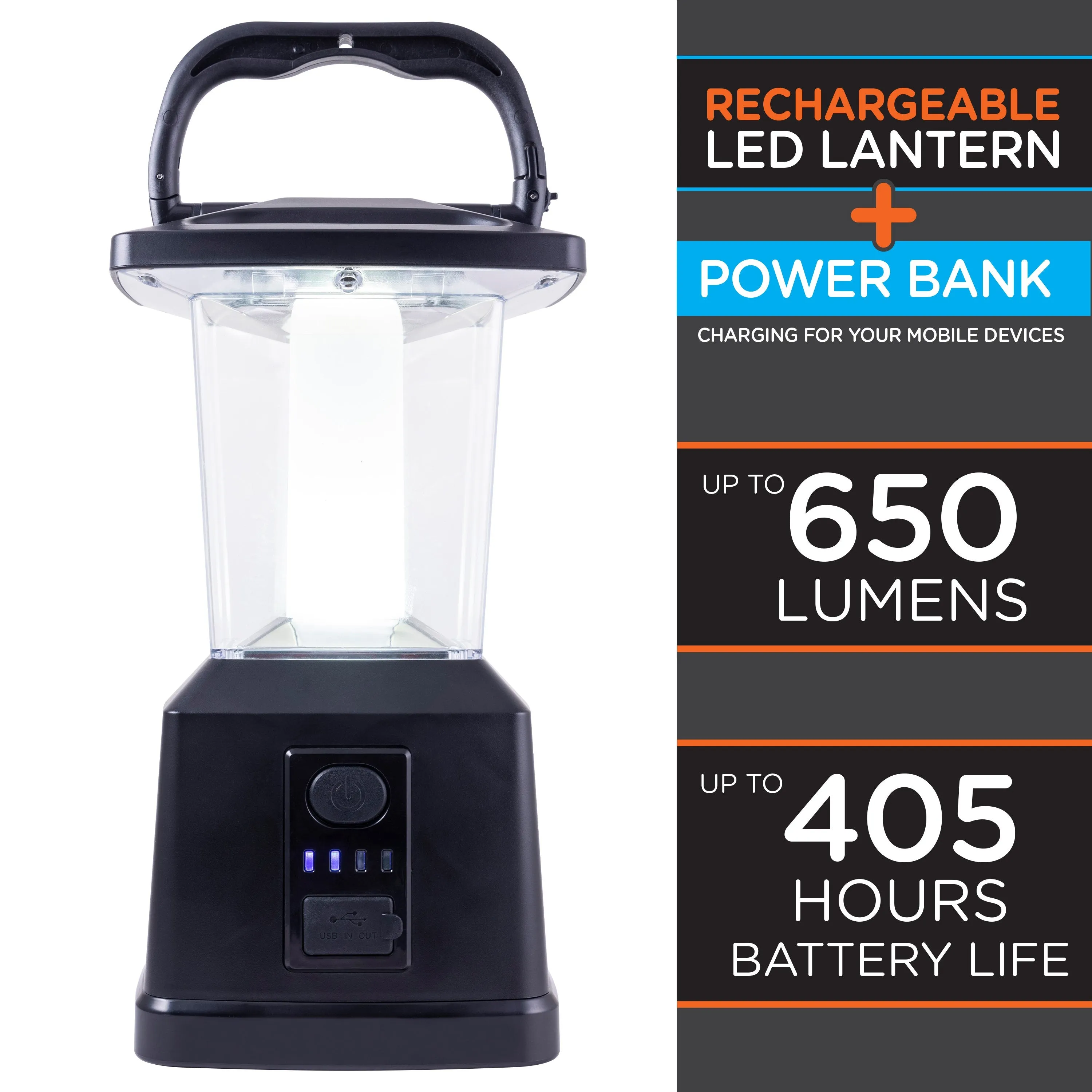 Enbrighten USB Charging LED Lantern, Black