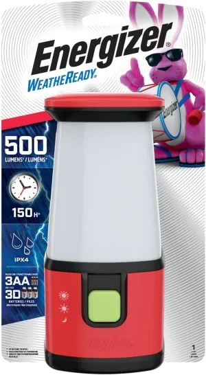 Energizer LED Camping Lantern Flashlight, Battery Powered LED Lanterns for Hurricane Supplies, Survival Kit, Camping Accessories, 500 Lumens Water Resistant Camping Light