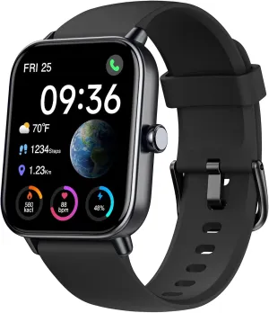 ENOMIR Smart Watch for Men Women, Alexa Built-in Fitness Tracker with Call Function&1.8" HD Touchscreen, 5ATM Waterproof Heart Rate/Sleep/SpO2 Monitor, 100  Sport Modes, iOS Android Compatible, Black
