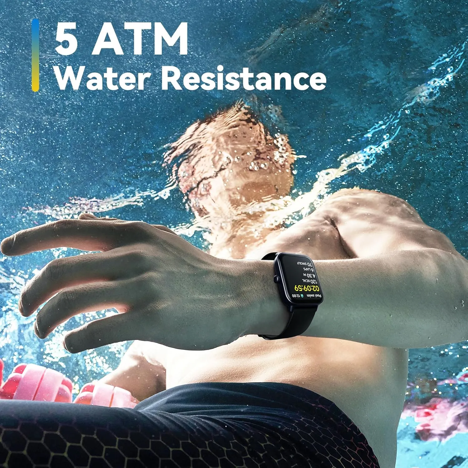 ENOMIR Smart Watch for Men Women, Alexa Built-in Fitness Tracker with Call Function&1.8" HD Touchscreen, 5ATM Waterproof Heart Rate/Sleep/SpO2 Monitor, 100  Sport Modes, iOS Android Compatible, Black