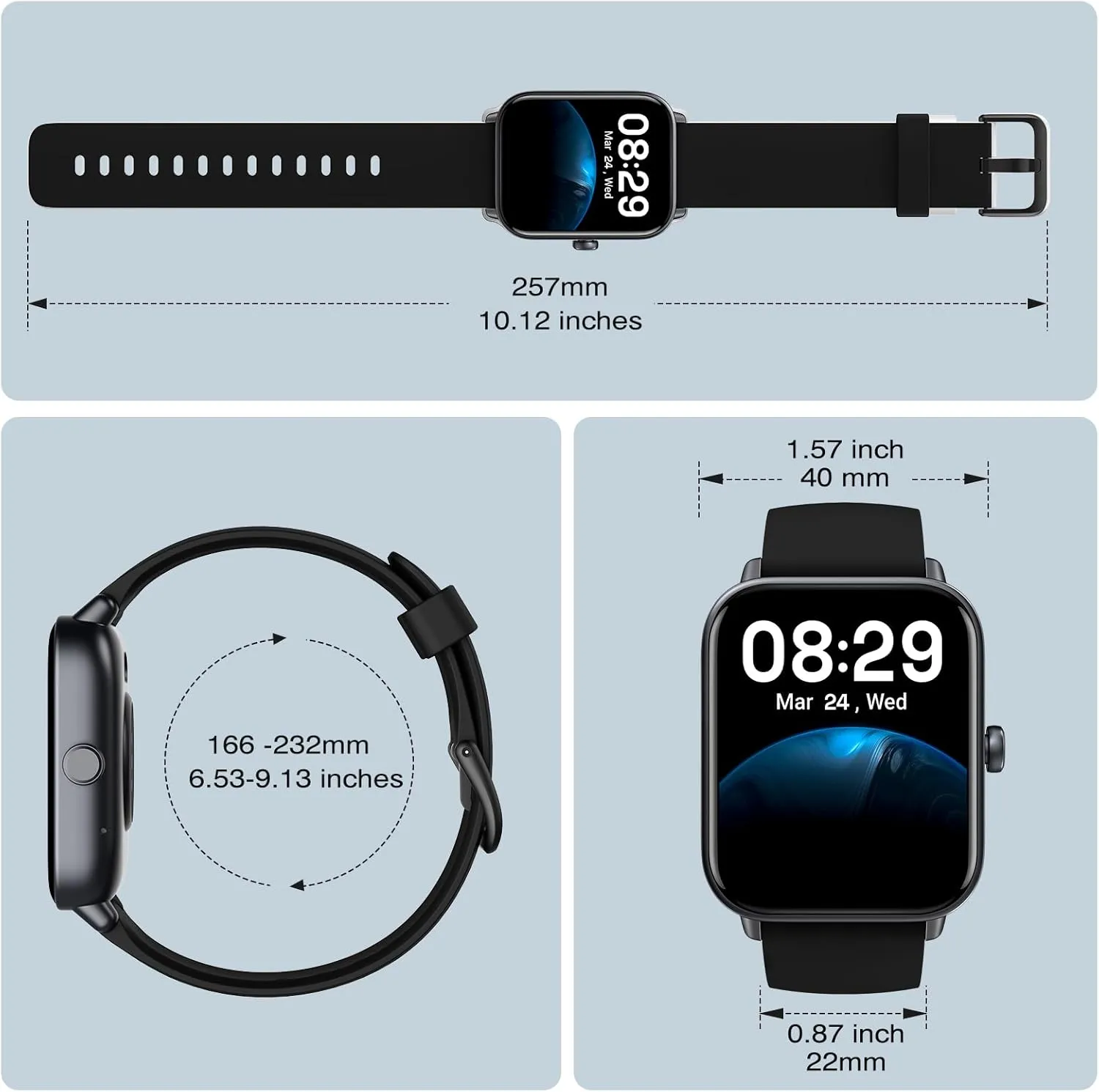 ENOMIR Smart Watch for Men Women, Alexa Built-in Fitness Tracker with Call Function&1.8" HD Touchscreen, 5ATM Waterproof Heart Rate/Sleep/SpO2 Monitor, 100  Sport Modes, iOS Android Compatible, Black