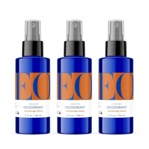EO Organic Deodorant Spray, 4 Ounce (Pack of 3), Citrus, Organic Plant-Based, Botanical Extracts