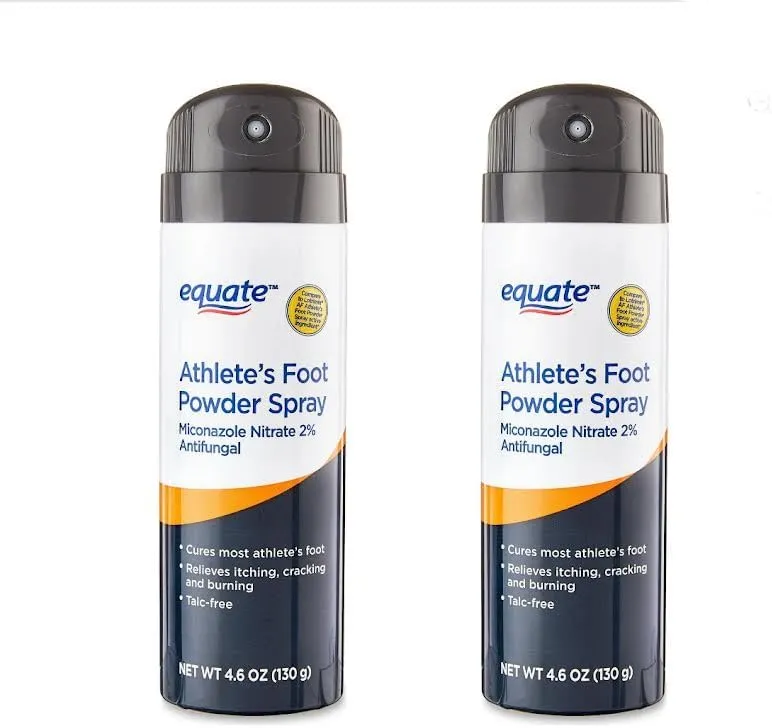 Equate Athlete’s Foot Antifungal Powder Spray, 4.6 oz (Pack of 2)
